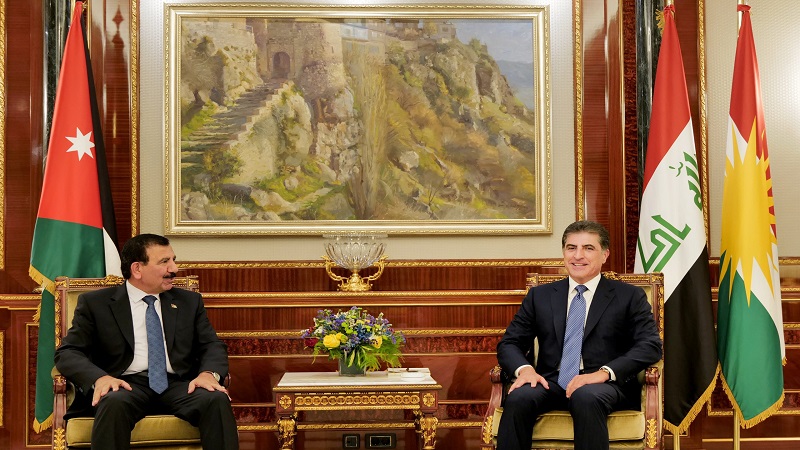 سه‌رۆك نێچيرڤان بارزانى پێشوازى له‌  یەکەمی سەرۆکی ‏ئەنجومەنی نوێنەرانی ئوردن دەکات